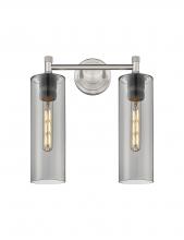 Innovations Lighting 434-2W-SN-G434-12SM - Crown Point - 2 Light - 14 inch - Satin Nickel - Bath Vanity Light