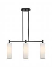  434-3I-BK-G434-12WH - Crown Point - 3 Light - 31 inch - Matte Black - Island Light