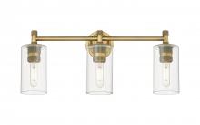 Innovations Lighting 434-3W-BB-G434-7CL - Crown Point - 3 Light - 24 inch - Brushed Brass - Bath Vanity Light