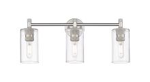  434-3W-SN-G434-7CL - Crown Point - 3 Light - 24 inch - Satin Nickel - Bath Vanity Light