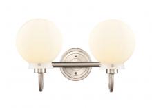 Innovations Lighting 437-2W-SN-W-LED - Olivia - 2 Light - 17 inch - Satin Nickel - Bath Vanity Light