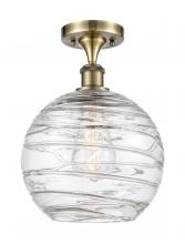 Innovations Lighting 516-1C-AB-G1213-10 - Athens Deco Swirl - 1 Light - 10 inch - Antique Brass - Semi-Flush Mount