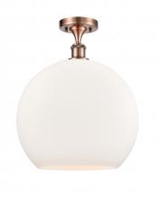 Innovations Lighting 516-1C-AC-G121-14 - Athens - 1 Light - 14 inch - Antique Copper - Semi-Flush Mount