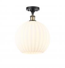 Innovations Lighting 516-1C-BAB-G1217-12WV - White Venetian - 1 Light - 12 inch - Black Antique Brass - Semi-Flush Mount