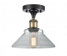 Innovations Lighting 516-1C-BAB-G132-LED - Orwell - 1 Light - 8 inch - Black Antique Brass - Semi-Flush Mount