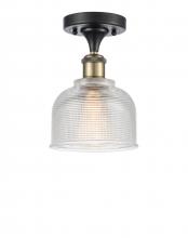  516-1C-BAB-G412 - Dayton - 1 Light - 6 inch - Black Antique Brass - Semi-Flush Mount