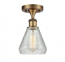  516-1C-BB-G275 - Conesus - 1 Light - 6 inch - Brushed Brass - Semi-Flush Mount