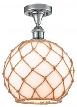 Innovations Lighting 516-1C-PC-G121-10RB - Farmhouse Rope - 1 Light - 10 inch - Polished Chrome - Semi-Flush Mount