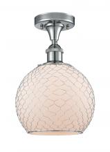 Innovations Lighting 516-1C-PC-G121-8CSN-LED - Farmhouse Chicken Wire - 1 Light - 8 inch - Polished Chrome - Semi-Flush Mount