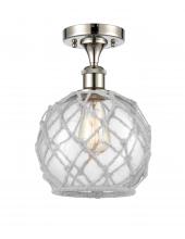 Innovations Lighting 516-1C-PN-G122-8RW-LED - Farmhouse Rope - 1 Light - 8 inch - Polished Nickel - Semi-Flush Mount