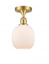 Innovations Lighting 516-1C-SG-G101-LED - Belfast - 1 Light - 6 inch - Satin Gold - Semi-Flush Mount