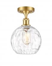 Innovations Lighting 516-1C-SG-G1215-8-LED - Athens Water Glass - 1 Light - 8 inch - Satin Gold - Semi-Flush Mount