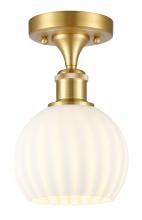  516-1C-SG-G1217-6WV - White Venetian - 1 Light - 6 inch - Satin Gold - Semi-Flush Mount