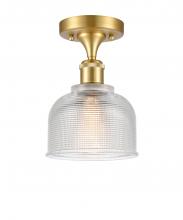  516-1C-SG-G412 - Dayton - 1 Light - 6 inch - Satin Gold - Semi-Flush Mount