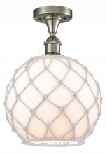 Innovations Lighting 516-1C-SN-G121-10RW - Farmhouse Rope - 1 Light - 10 inch - Brushed Satin Nickel - Semi-Flush Mount