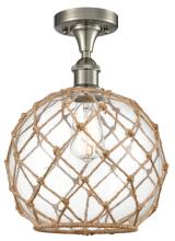 Innovations Lighting 516-1C-SN-G122-10RB - Farmhouse Rope - 1 Light - 10 inch - Brushed Satin Nickel - Semi-Flush Mount