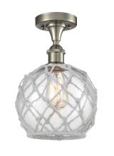 Innovations Lighting 516-1C-SN-G122-8RW - Farmhouse Rope - 1 Light - 8 inch - Brushed Satin Nickel - Semi-Flush Mount