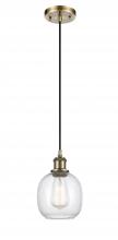 Innovations Lighting 516-1P-AB-G104-LED - Belfast - 1 Light - 6 inch - Antique Brass - Cord hung - Mini Pendant