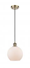 Innovations Lighting 516-1P-AB-G121 - Athens - 1 Light - 8 inch - Antique Brass - Cord hung - Mini Pendant