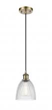 Innovations Lighting 516-1P-AB-G382-LED - Castile - 1 Light - 6 inch - Antique Brass - Cord hung - Mini Pendant