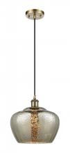 Innovations Lighting 516-1P-AB-G96-L-LED - Fenton - 1 Light - 11 inch - Antique Brass - Cord hung - Mini Pendant