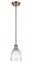 Innovations Lighting 516-1P-AC-G442-LED - Brookfield - 1 Light - 6 inch - Antique Copper - Cord hung - Mini Pendant