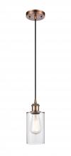 Innovations Lighting 516-1P-AC-G802-LED - Clymer - 1 Light - 4 inch - Antique Copper - Cord hung - Mini Pendant