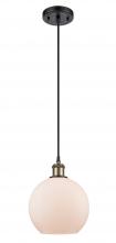  516-1P-BAB-G121 - Athens - 1 Light - 8 inch - Black Antique Brass - Cord hung - Mini Pendant