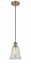  516-1P-BB-G2811 - Hanover - 1 Light - 6 inch - Brushed Brass - Cord hung - Mini Pendant