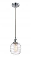  516-1P-PC-G1013 - Belfast - 1 Light - 6 inch - Polished Chrome - Cord hung - Mini Pendant