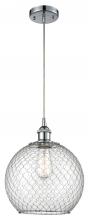 Innovations Lighting 516-1P-PC-G122-10CSN-LED - Farmhouse Chicken Wire - 1 Light - 10 inch - Polished Chrome - Cord hung - Mini Pendant