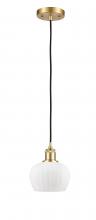  516-1P-SG-G91 - Fenton - 1 Light - 7 inch - Satin Gold - Cord hung - Mini Pendant