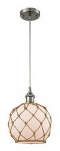 Innovations Lighting 516-1P-SN-G121-8RB-LED - Farmhouse Rope - 1 Light - 8 inch - Brushed Satin Nickel - Cord hung - Mini Pendant