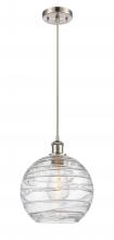  516-1P-SN-G1213-10 - Athens Deco Swirl - 1 Light - 10 inch - Brushed Satin Nickel - Cord hung - Mini Pendant