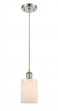  516-1P-SN-G341 - Hadley - 1 Light - 5 inch - Brushed Satin Nickel - Cord hung - Mini Pendant