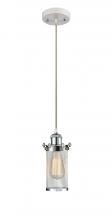 Innovations Lighting 516-1P-WPC-CE219 - Bleecker - 1 Light - 4 inch - White Polished Chrome - Cord hung - Mini Pendant