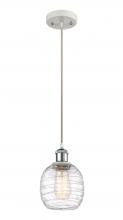 Innovations Lighting 516-1P-WPC-G1013-LED - Belfast - 1 Light - 6 inch - White Polished Chrome - Cord hung - Mini Pendant