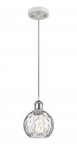 Innovations Lighting 516-1P-WPC-G1215-6-LED - Athens Water Glass - 1 Light - 6 inch - White Polished Chrome - Cord hung - Mini Pendant