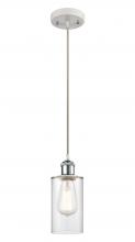  516-1P-WPC-G802 - Clymer - 1 Light - 4 inch - White Polished Chrome - Cord hung - Mini Pendant