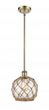 Innovations Lighting 516-1S-AB-G122-8RB-LED - Farmhouse Rope - 1 Light - 8 inch - Antique Brass - Mini Pendant