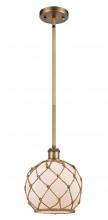 Innovations Lighting 516-1S-BB-G121-8RB-LED - Farmhouse Rope - 1 Light - 8 inch - Brushed Brass - Mini Pendant