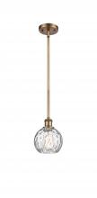  516-1S-BB-G1215-6 - Athens Water Glass - 1 Light - 6 inch - Brushed Brass - Mini Pendant