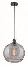  516-1S-BK-G1213-12SM - Athens Deco Swirl - 1 Light - 12 inch - Matte Black - Mini Pendant