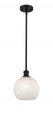  516-1S-BK-G1216-8WM - White Mouchette - 1 Light - 8 inch - Matte Black - Mini Pendant