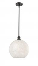  516-1S-OB-G1216-12WM - White Mouchette - 1 Light - 12 inch - Oil Rubbed Bronze - Mini Pendant