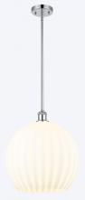  516-1S-PC-G1217-14WV - White Venetian - 1 Light - 14 inch - Polished Chrome - Pendant