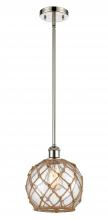 Innovations Lighting 516-1S-PN-G122-8RB-LED - Farmhouse Rope - 1 Light - 8 inch - Polished Nickel - Mini Pendant