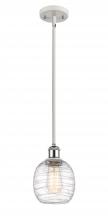  516-1S-WPC-G1013 - Belfast - 1 Light - 6 inch - White Polished Chrome - Mini Pendant