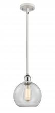  516-1S-WPC-G122C-8CL - Athens - 1 Light - 8 inch - White Polished Chrome - Mini Pendant