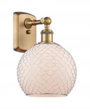 Innovations Lighting 516-1W-BB-G121-8CSN-LED - Farmhouse Chicken Wire - 1 Light - 8 inch - Brushed Brass - Sconce